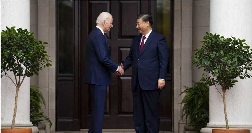 中國國家主席習近平在上個月於舊金山舉行的拜習會上，向美國總統拜登（Joe Biden）放話，北京將實現台灣與中國大陸的統一。（圖／達志／美聯社）